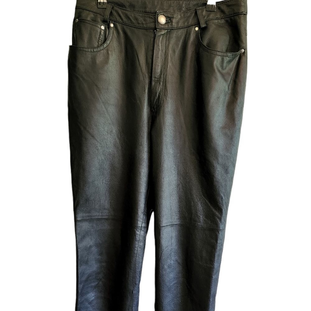 NEWPORT News Women's Vintage Black Leather Pants